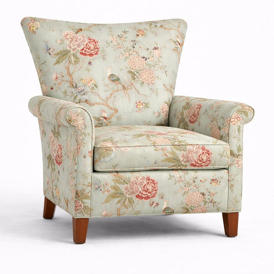 Tecido Para Sofá Linho Sintético Pássaro