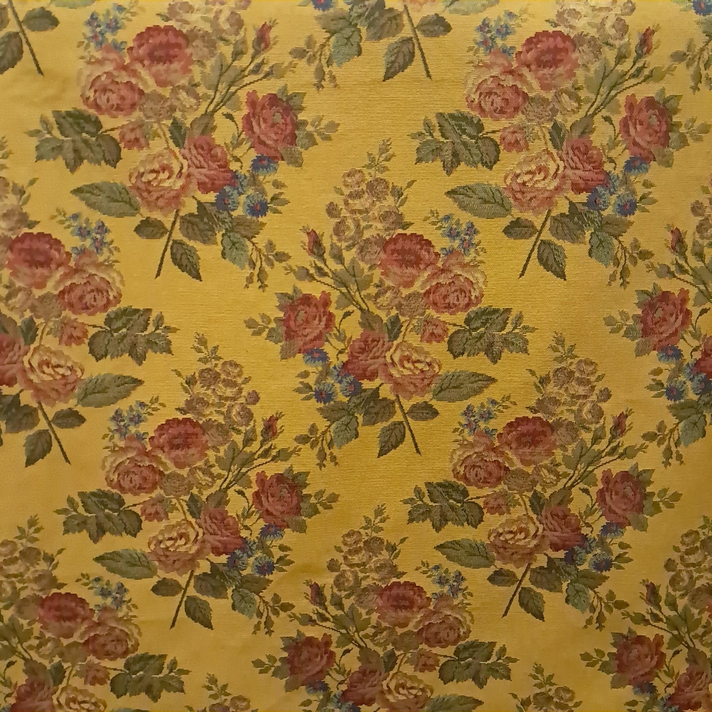 Gobelem Pixel Floral Mostarda