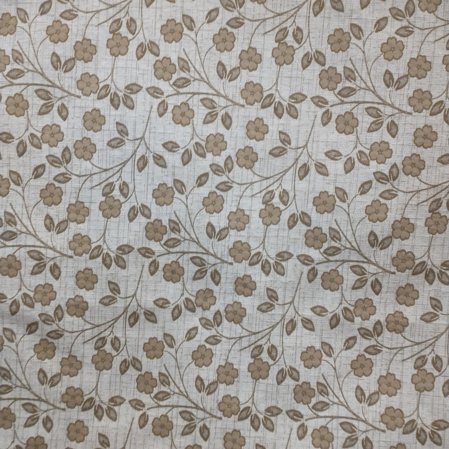 Tecido Para Sofá Jacquard Victoria Floral Crú/Caramelo