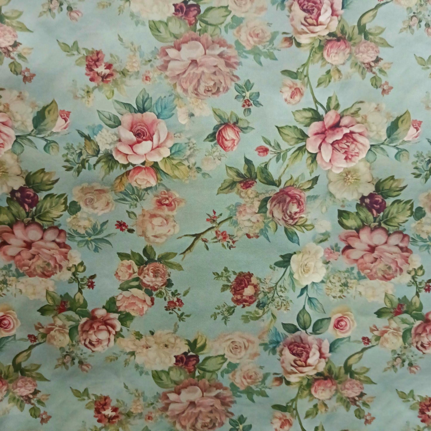 Tecido Para Sofá Linho Sintético Floral Rosa Seco