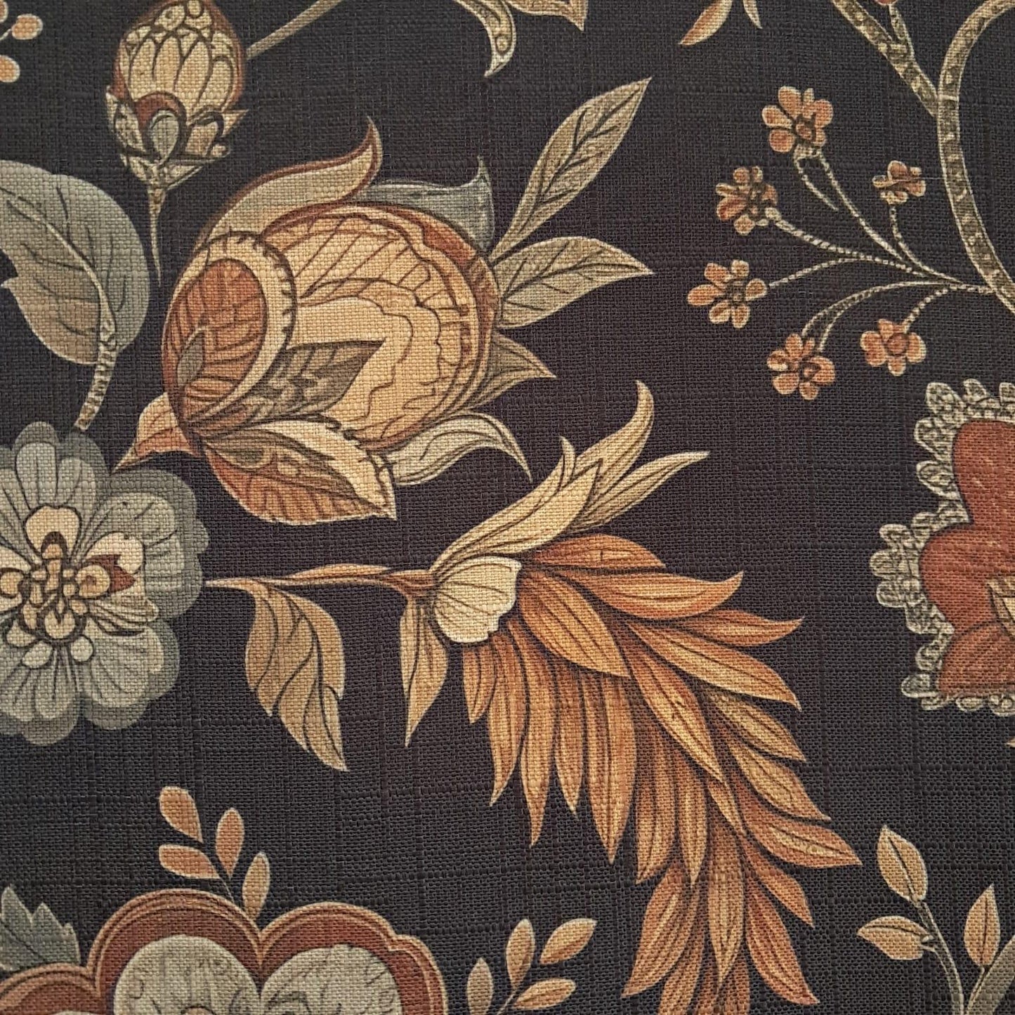 Tecido Para Sofá Linho Sintético Arabesco Preto