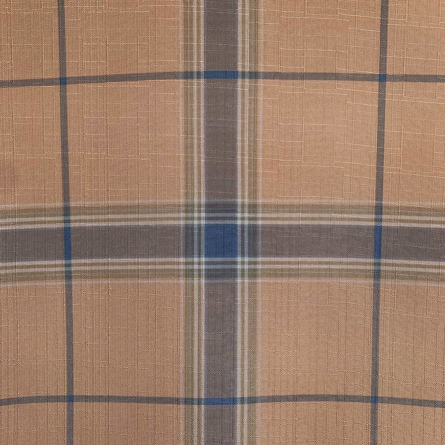 Tecido Para Sofá Linho Sintético Xadrez Caramelo