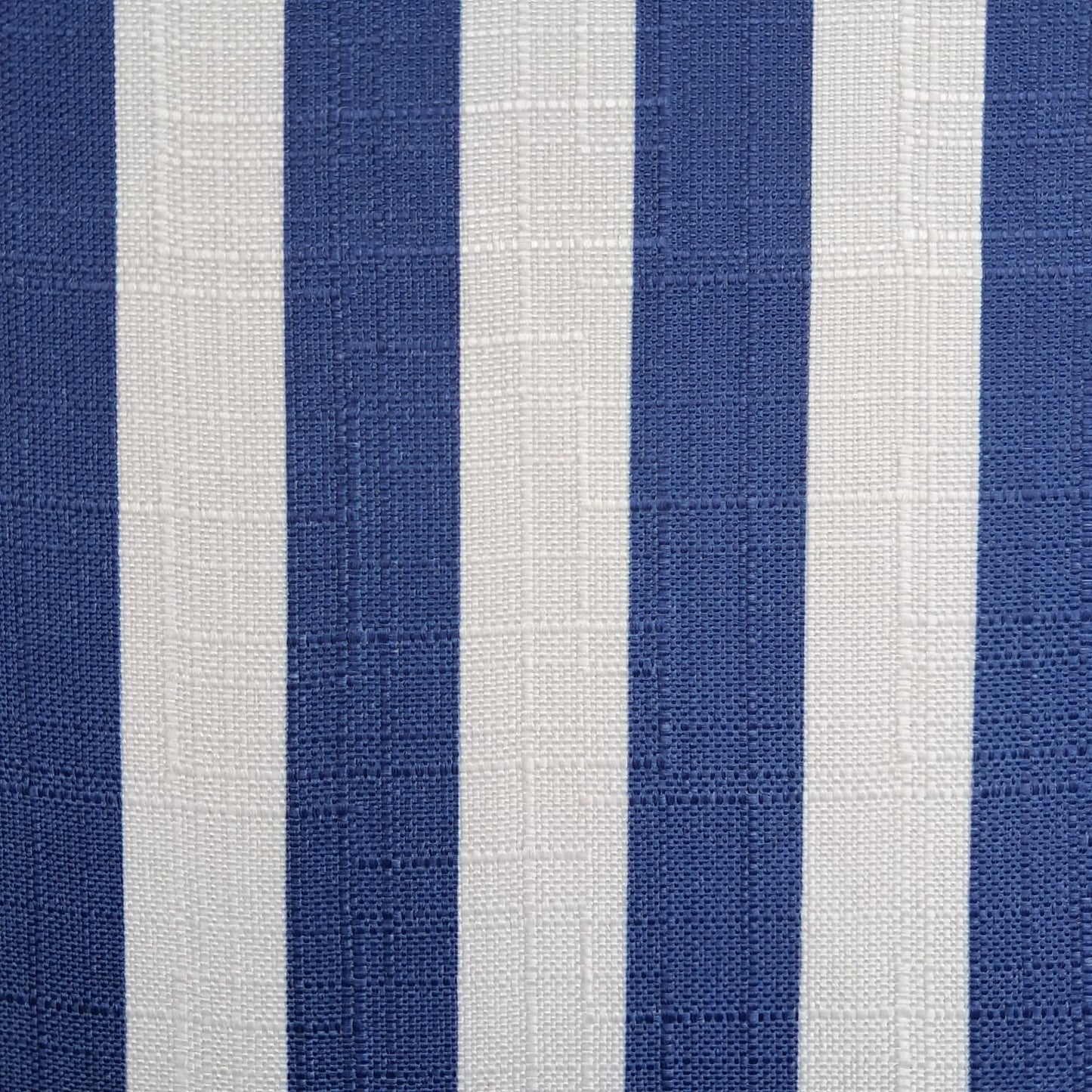 Tecido Para Sofá Linho Sintético Listras Finas Azul Marinho