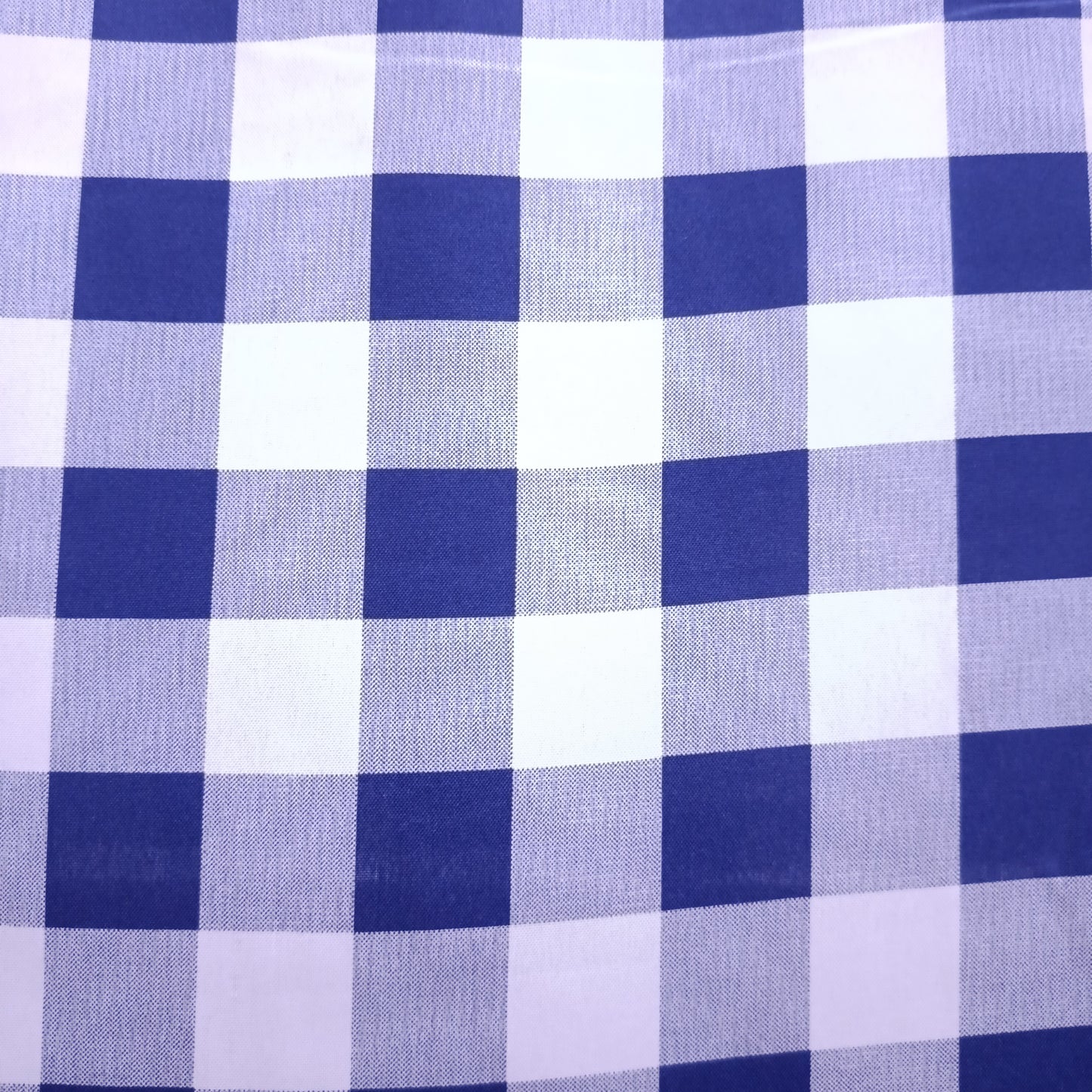 Tecido Para Cortina Oxford Xadrez Grande Azul