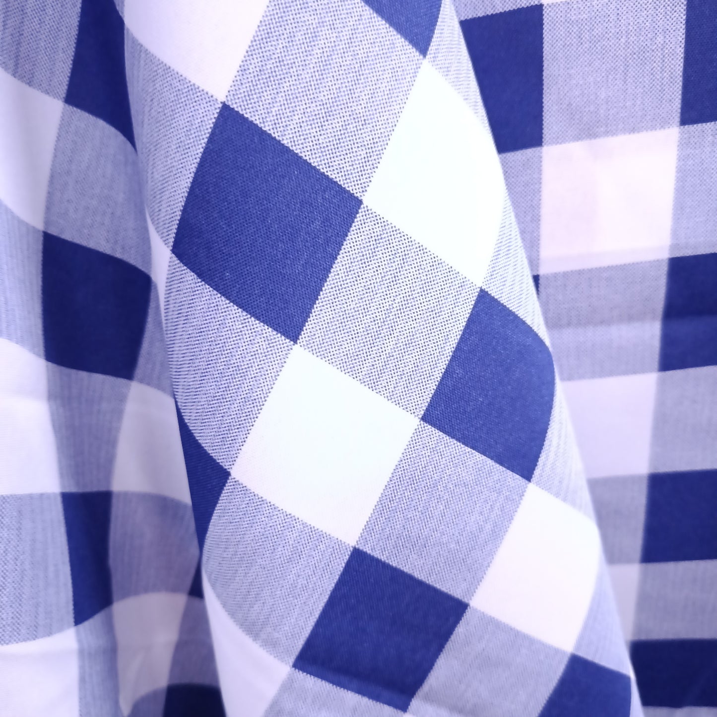 Tecido Para Cortina Oxford Xadrez Grande Azul