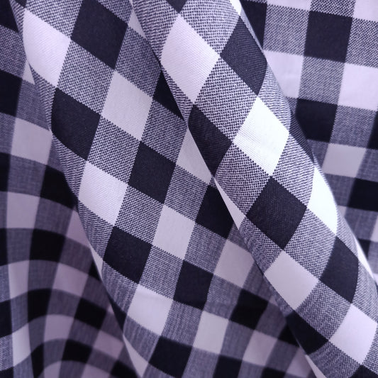 Tecido Para Cortina Oxford Xadrez Pequeno Preto