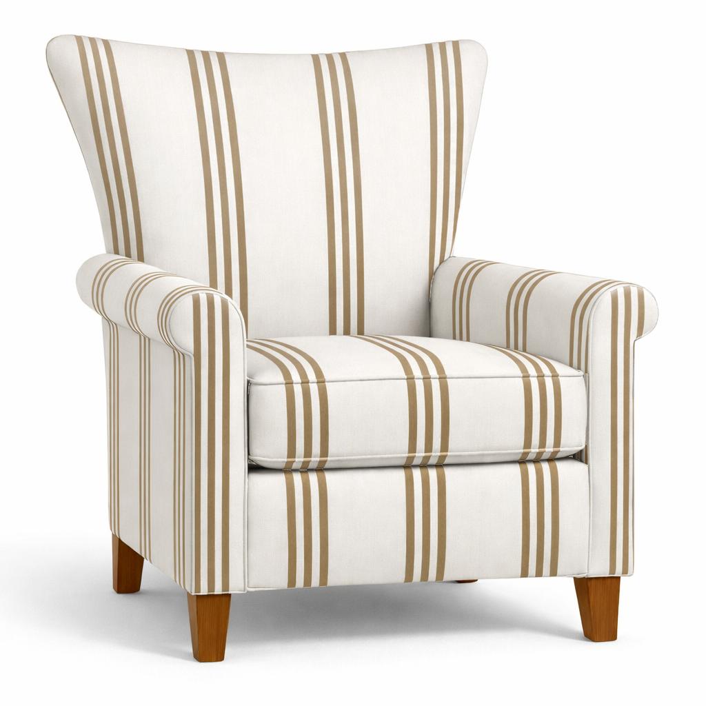 Tecido Para Sofá Linho Sintético Listrado Bege