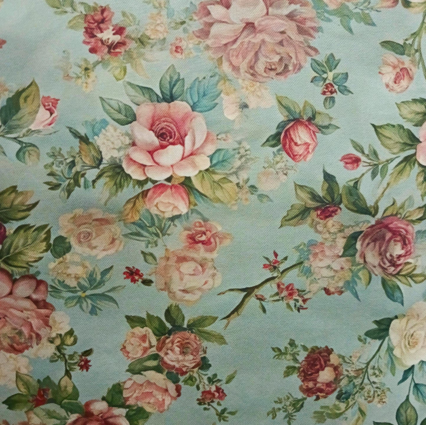 Tecido Para Sofá Linho Sintético Floral Rosa Seco