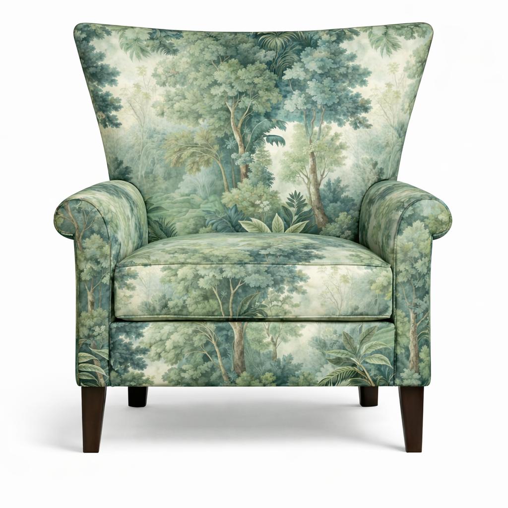 Tecido Para Sofá Linho Sintético Floresta Tropical