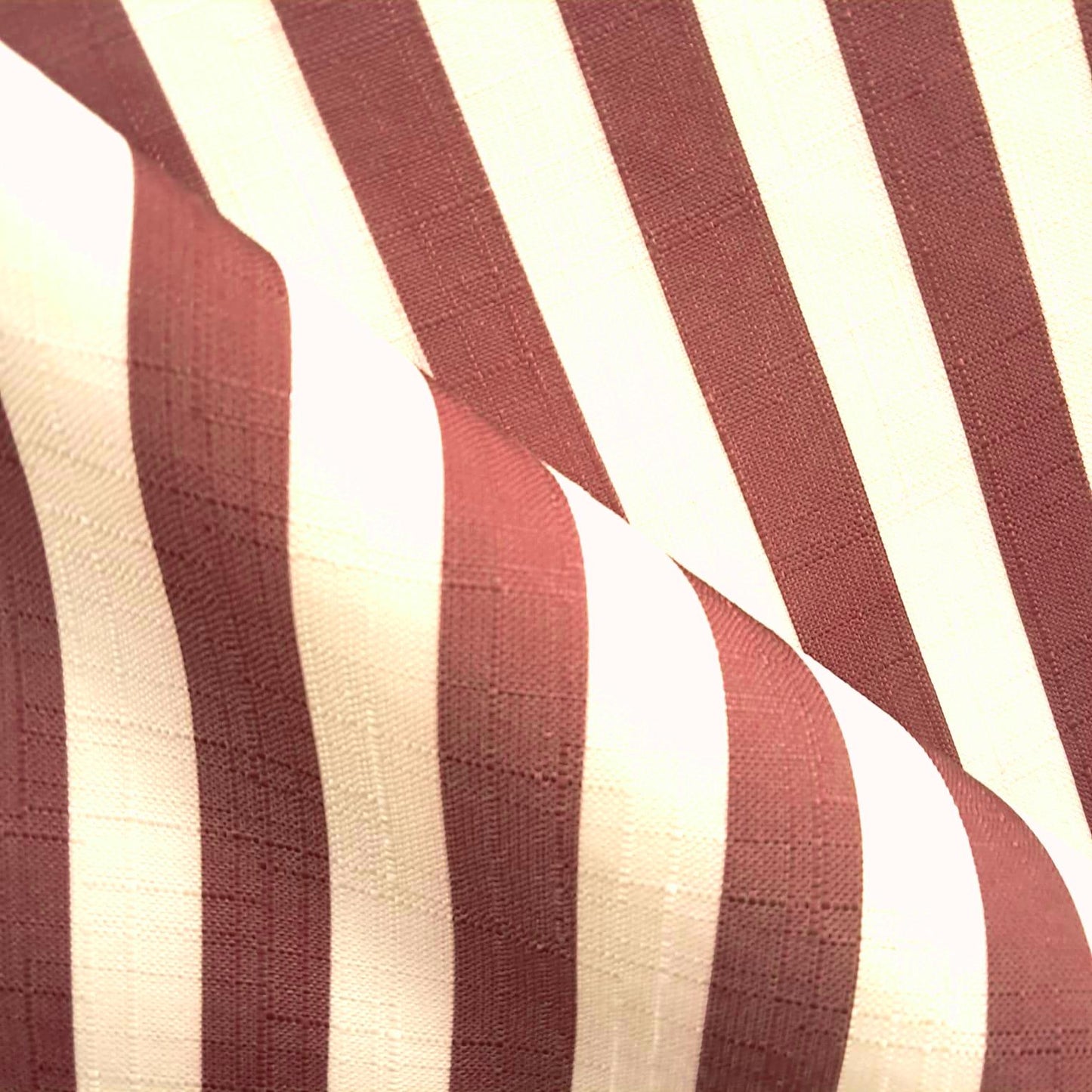 Tecido Para Sofá Linho Sintético Listras Finas Marsala