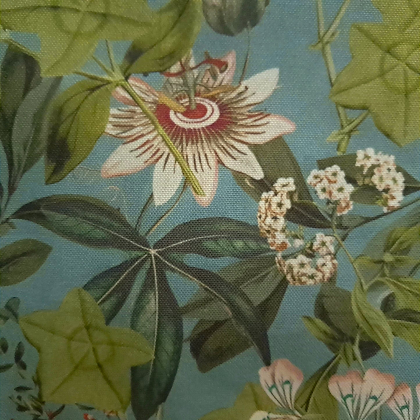 Tecido Para Sofá Linho Sintético Flores de Maracujá