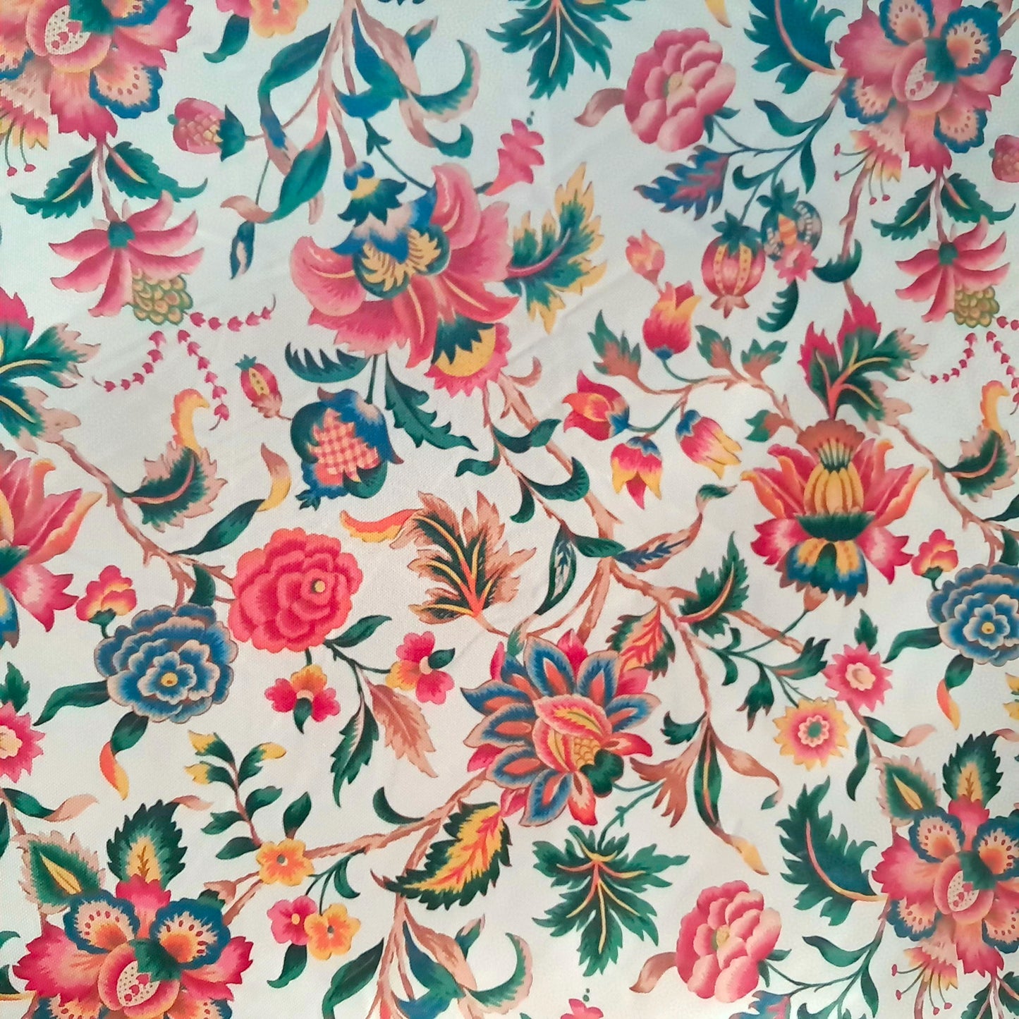 Tecido Para Sofá Linho Sintético Floral Pink