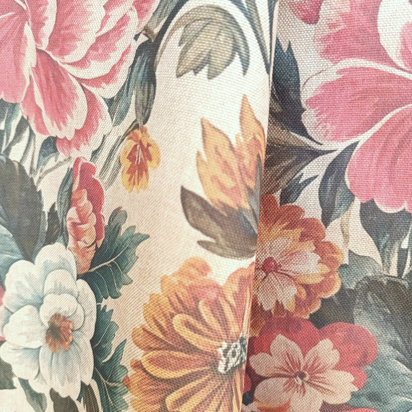 Tecido Para Sofá Linho Sintético Floral Envelhecido 2