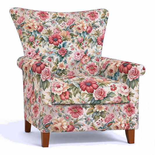 Tecido Para Sofá Linho Sintético Floral Envelhecido