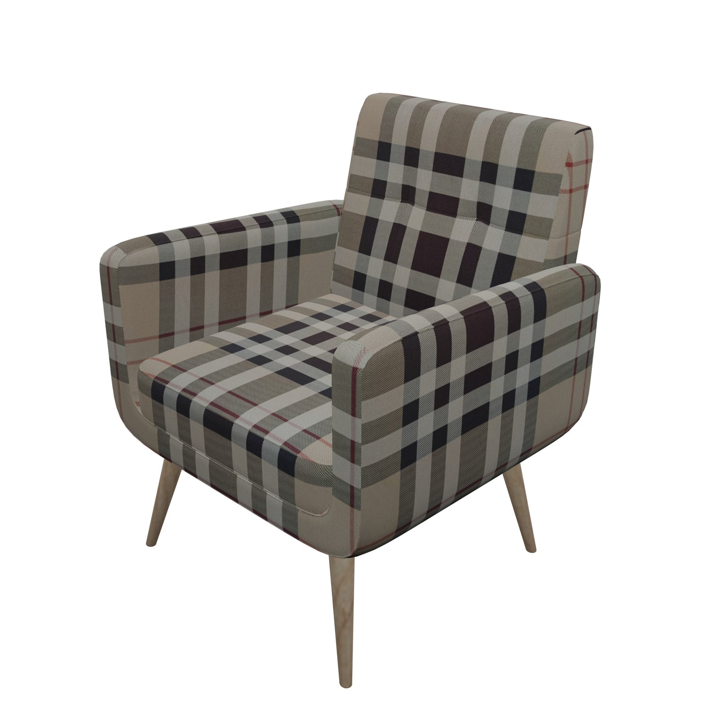Tecido Para Sofá Linho Sintético Xadrez Burberry