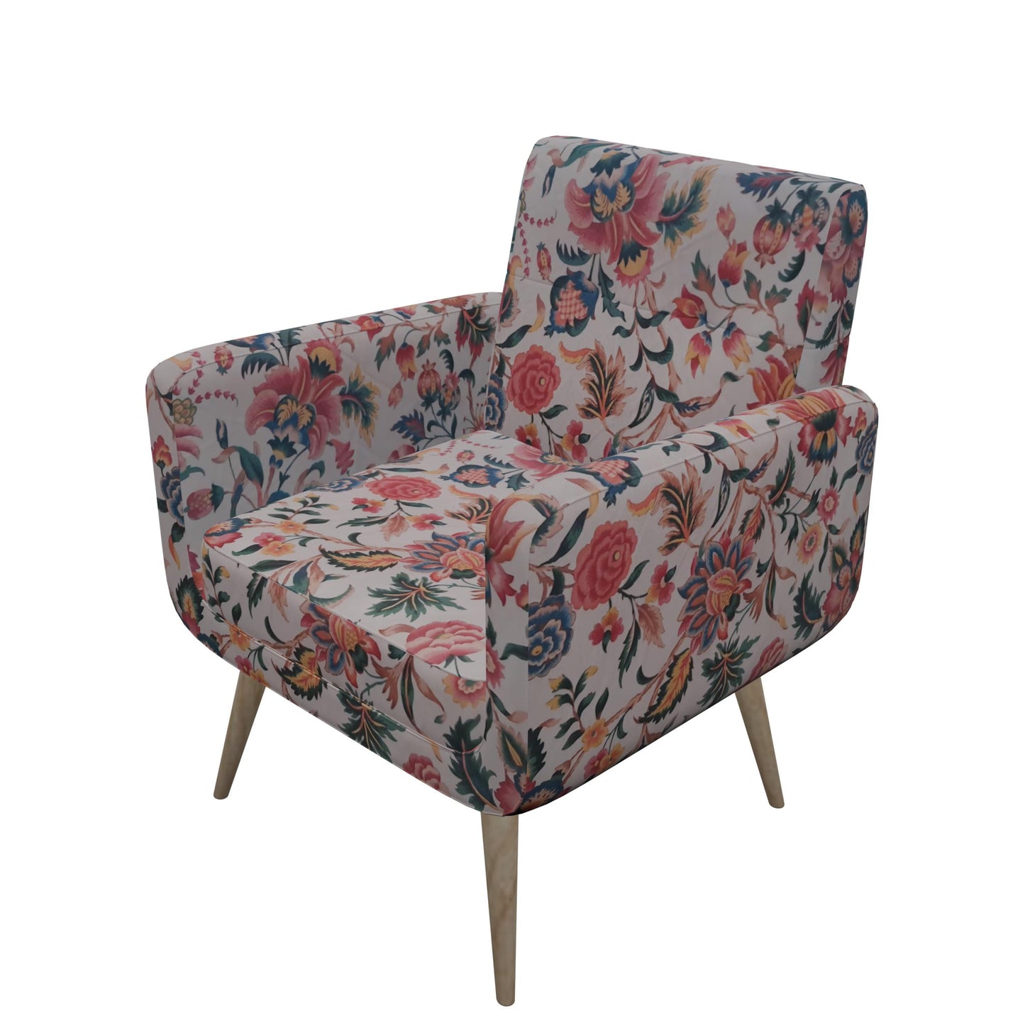 Tecido Para Sofá Linho Sintético Floral Pink