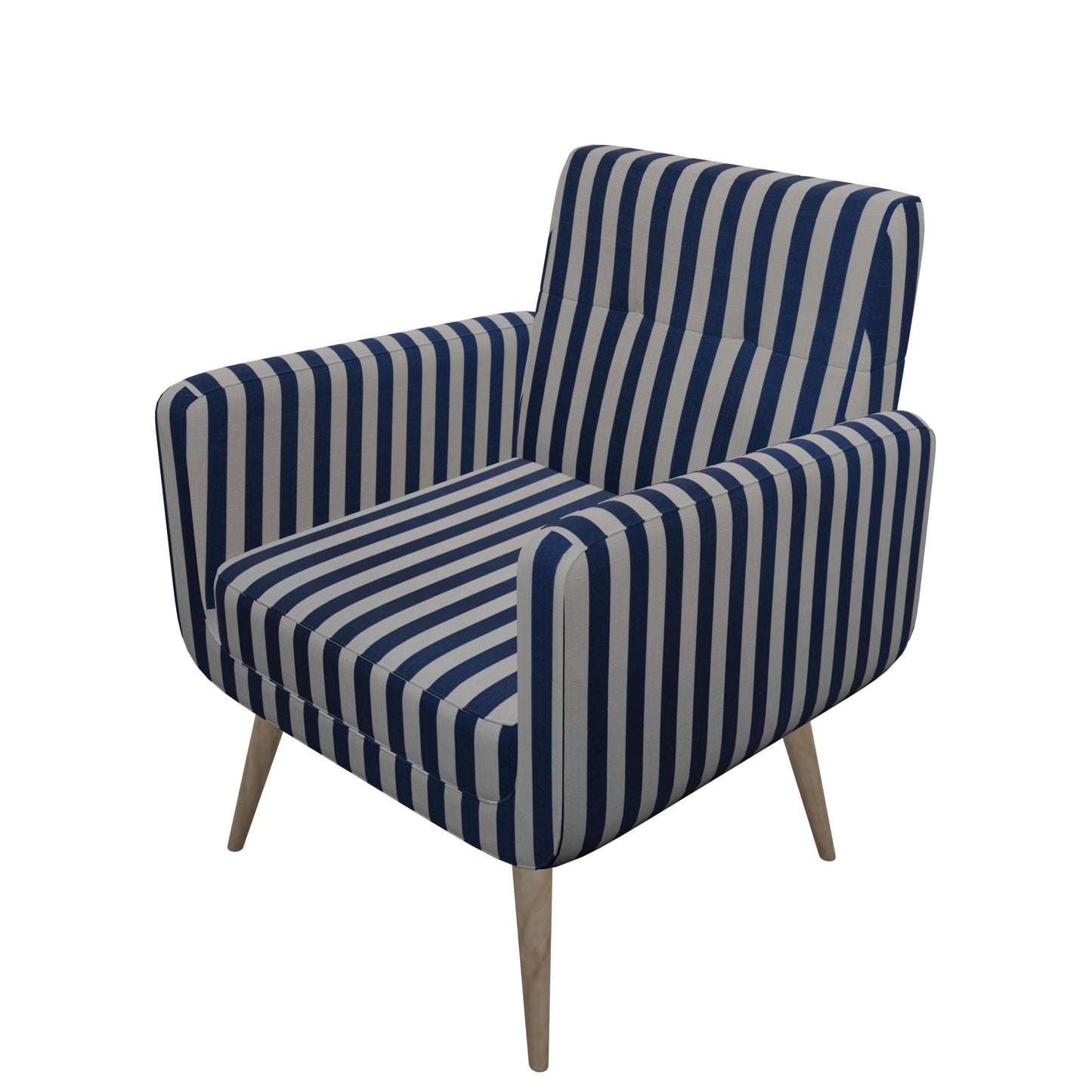 Tecido Para Sofá Linho Sintético Listras Finas Azul Marinho