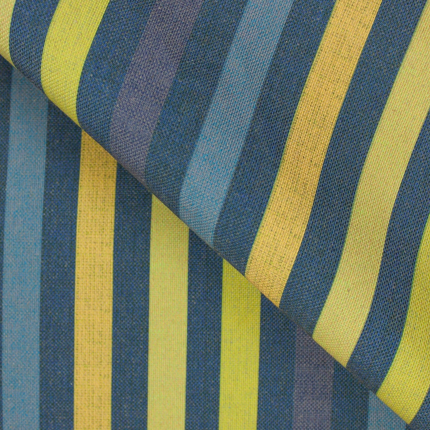 Tecido Para Sofá Linho Misto Listras Azul/Amarelo - Torre Tecidos