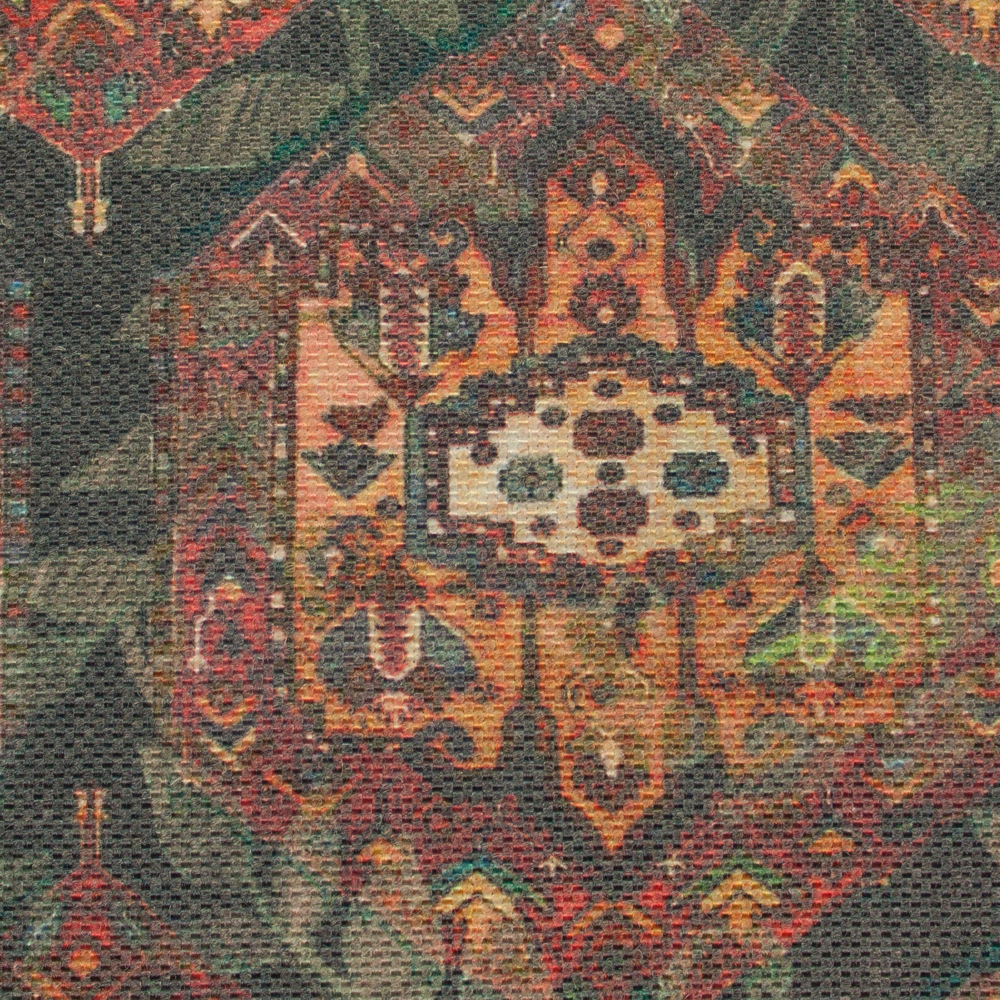 Tecido Para Sofá Linho Misto Mandala Laranja - Torre Tecidos