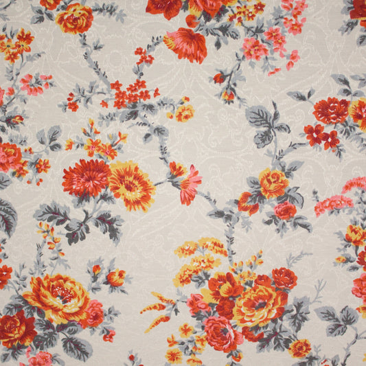 Tecido Para Sofá Jacquard Marble Dente De Leão Laranja/Cinza - Imetextil - Textil Irineu Meneghel Ltda.