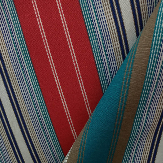 Tecido Para Área Externa Acqualine Listras Vermelho/Azul - Imetextil - Textil Irineu Meneghel Ltda.