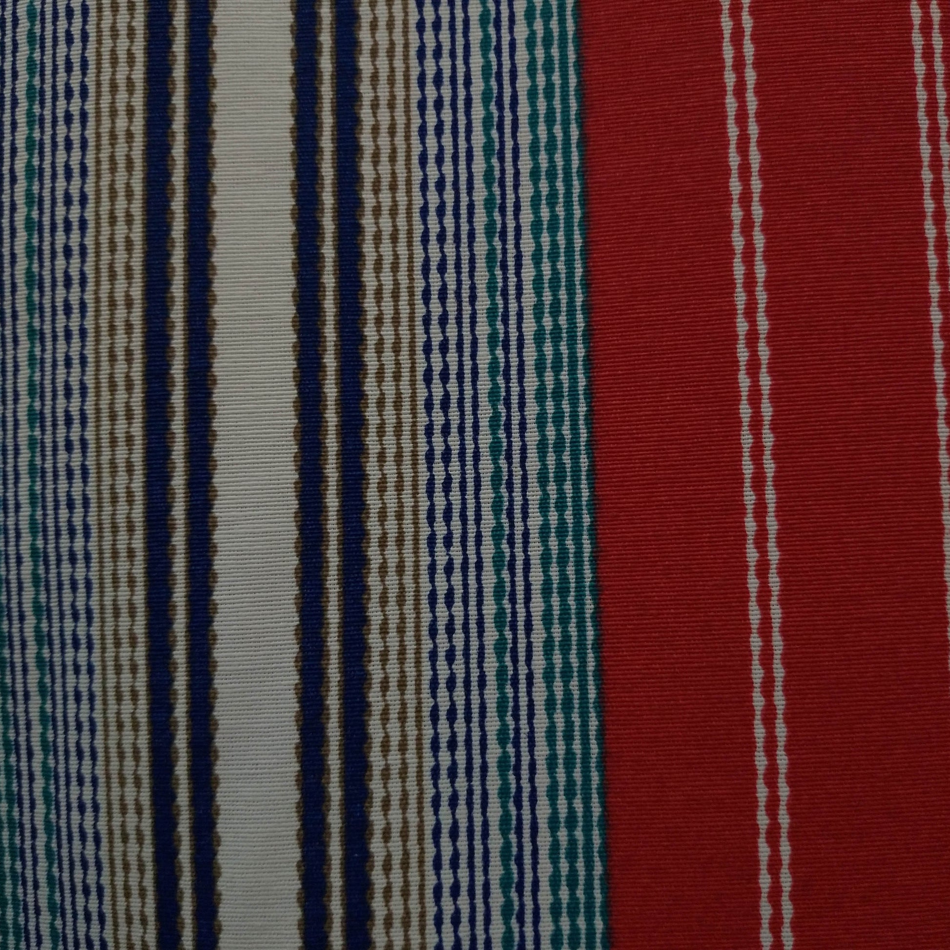 Tecido Para Área Externa Acqualine Listras Vermelho/Azul - Imetextil - Textil Irineu Meneghel Ltda.