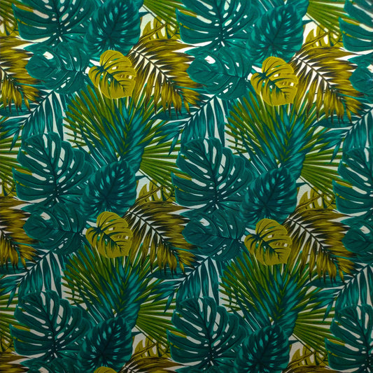 Tecido Para Área Externa Ecotec Palmeira Areca Verde Tiffany - Tecidos Fiama