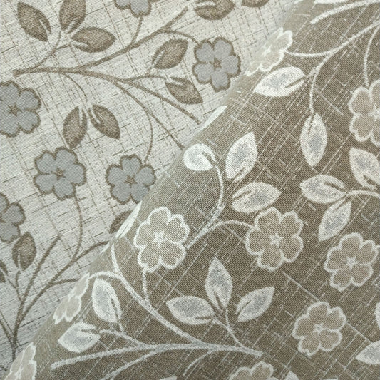 Tecido Para Sofá Jacquard Victoria Floral Crú/Fendi - Imetextil - Textil Irineu Meneghel Ltda.