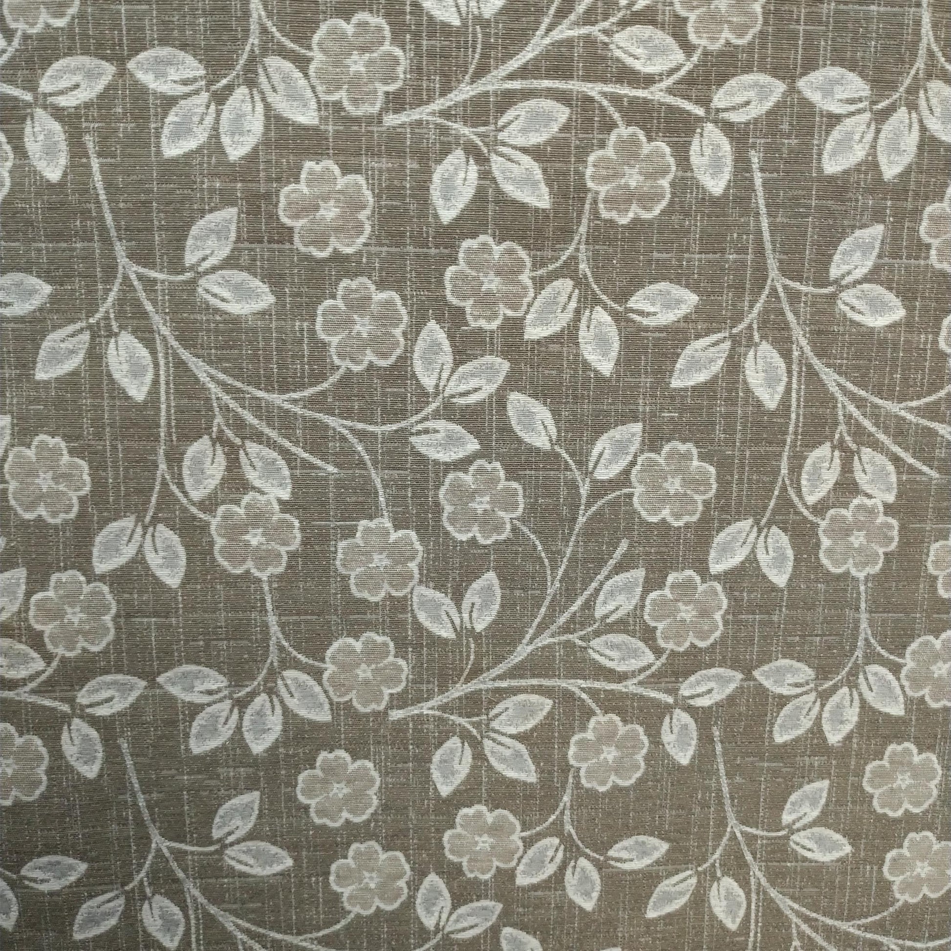 Tecido Para Sofá Jacquard Victoria Floral Crú/Fendi - Imetextil - Textil Irineu Meneghel Ltda.