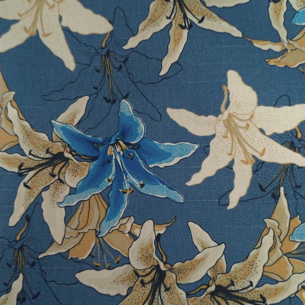 Tecido Para Sofá Algodão Cotone Lírio Azul - Tecidos Fiama